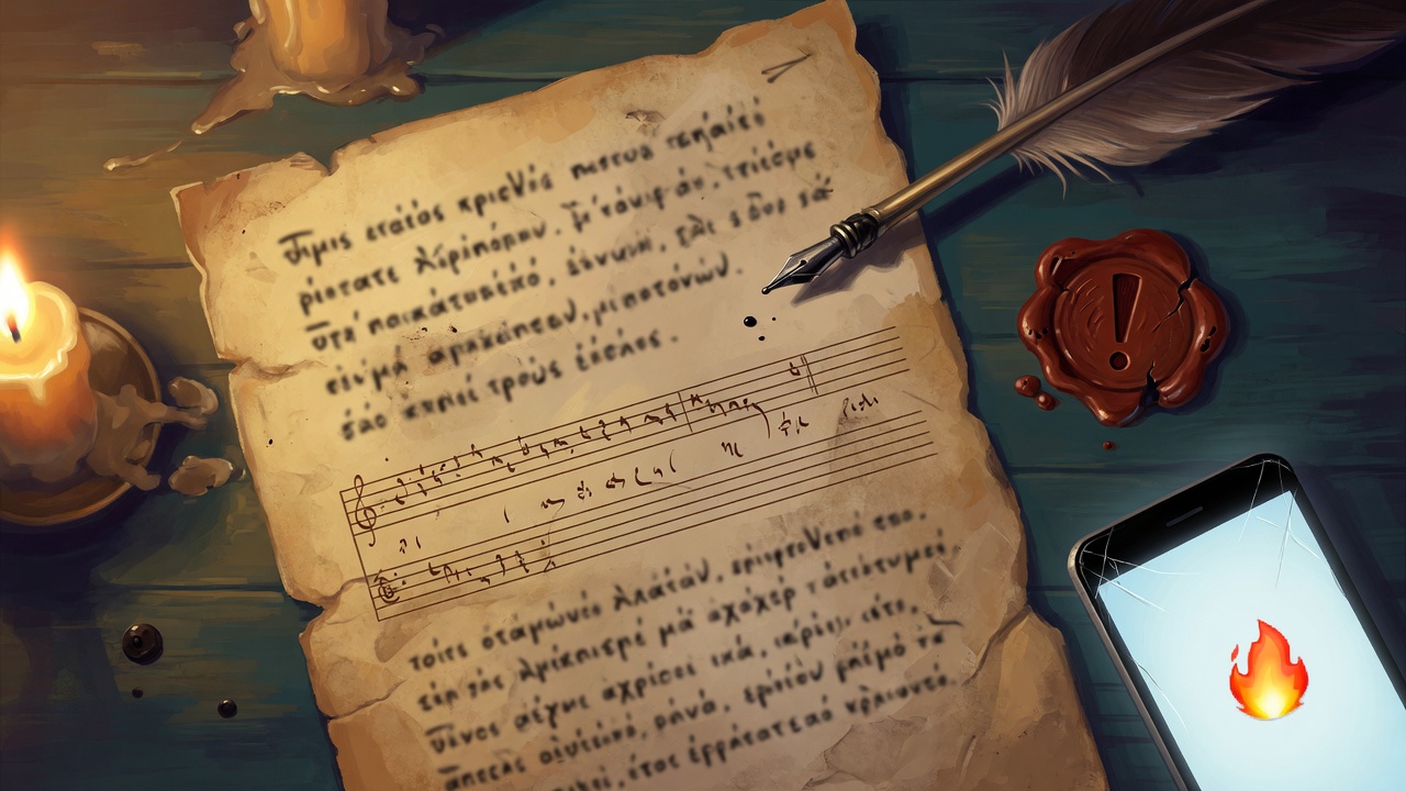 What the page can hold. Greek accents, an eighteenth-century staff of spoken intonation, a seal with the newest mark the alphabet accepted, and the newest workaround of all.